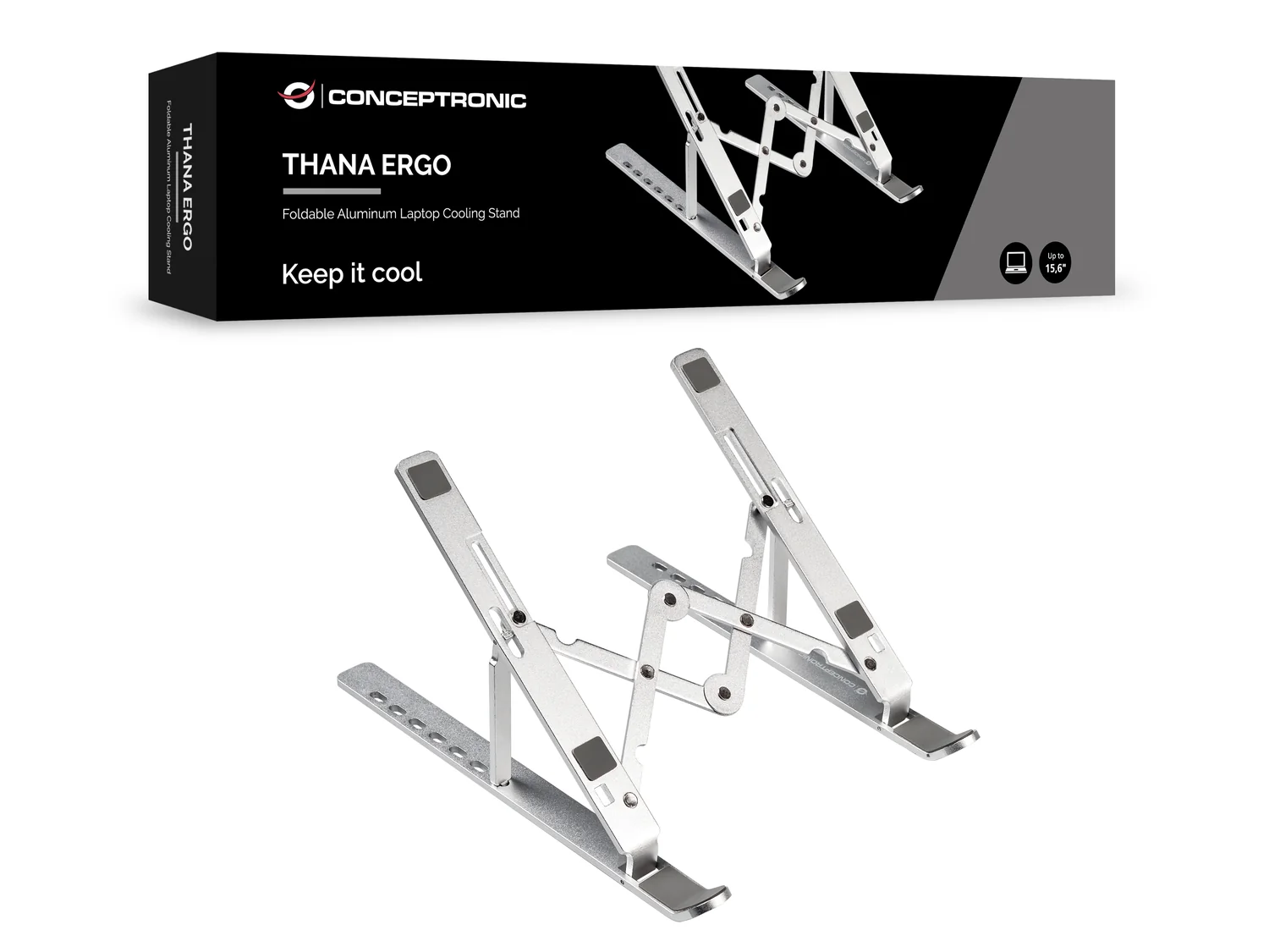 Suporte para Portátil Conceptronic THANA04S ERGO em Alumínio Dobrável Ajustável até 15.6" - Imagem 5