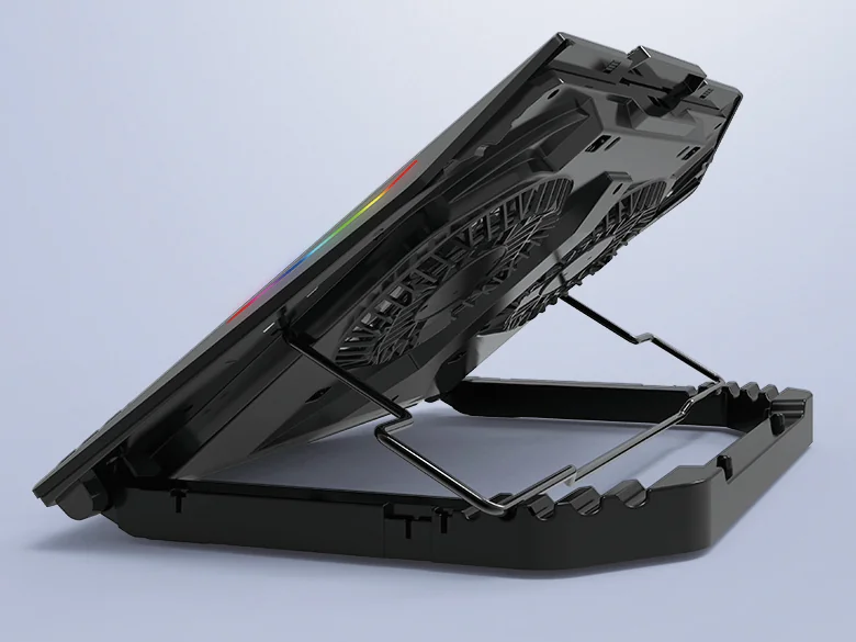 Base de Arrefecimento Gaming para Portátil Conceptronic THYIA02B com 2 Ventiladores e Iluminação RGB até 17" Preto - Imagem 3