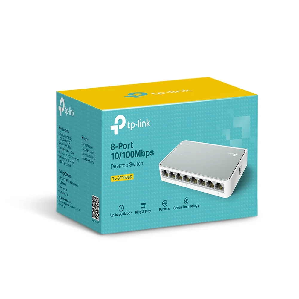 Switch de Rede TP-Link TL-SF1008D 8 Portas Fast Ethernet 10/100 Desktop Branco - Imagem 3