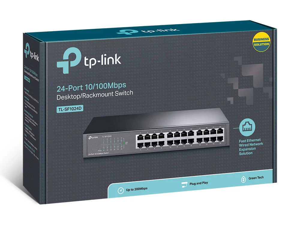Switch de rede TP-Link TL-SF1024D 24 portas Fast Ethernet 10/100 Mbps não gerido cinzento - Imagem 4