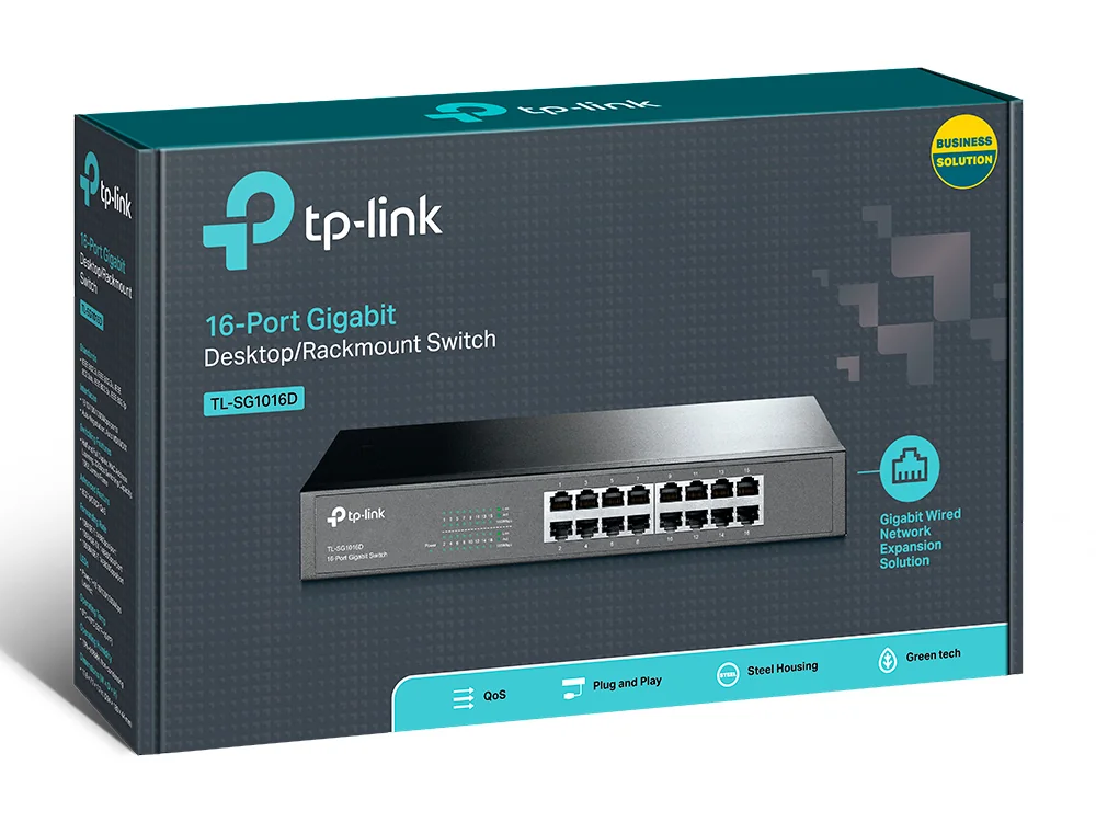 Switch de rede TP-Link TL-SG1016D 16 portas Gigabit não gerido para secretária ou rack - Imagem 4