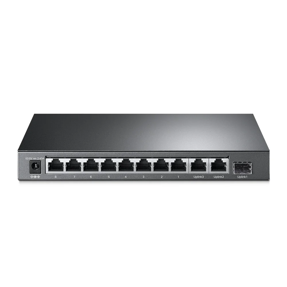 Switch de rede TP-Link TL-SG1210MP 10 portas Gigabit 8 portas PoE+ não gerido preto - Imagem 3