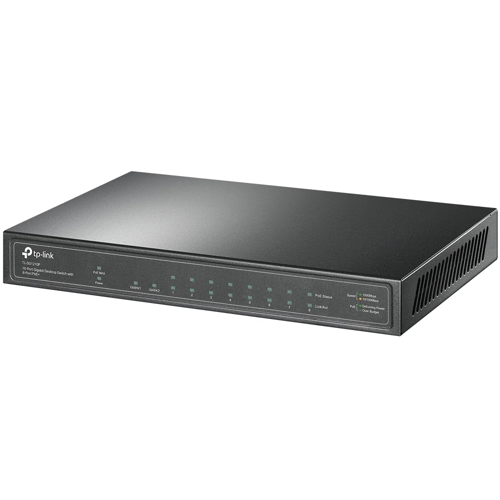 Switch de rede TP-Link TL-SG1210P 10 portas Gigabit 8 portas PoE+ não gerido cinzento - Imagem 3