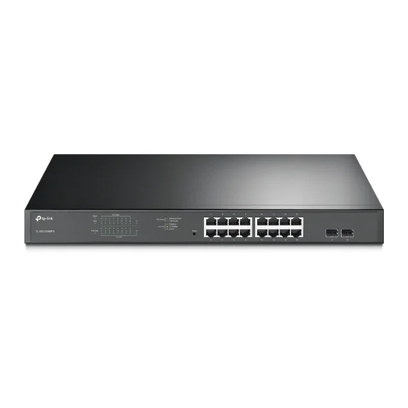Switch de rede TP-Link TL-SG1218MPE 18 portas Gigabit 16 PoE+ gerido L2 Easy Smart preto