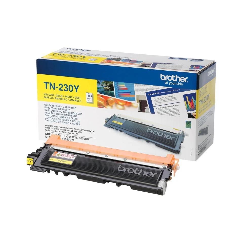 Toner original amarelo Brother TN-230Y 1.400 páginas para HL-3040CN/3070CW MFC-9120CN/9320CN - Imagem 1