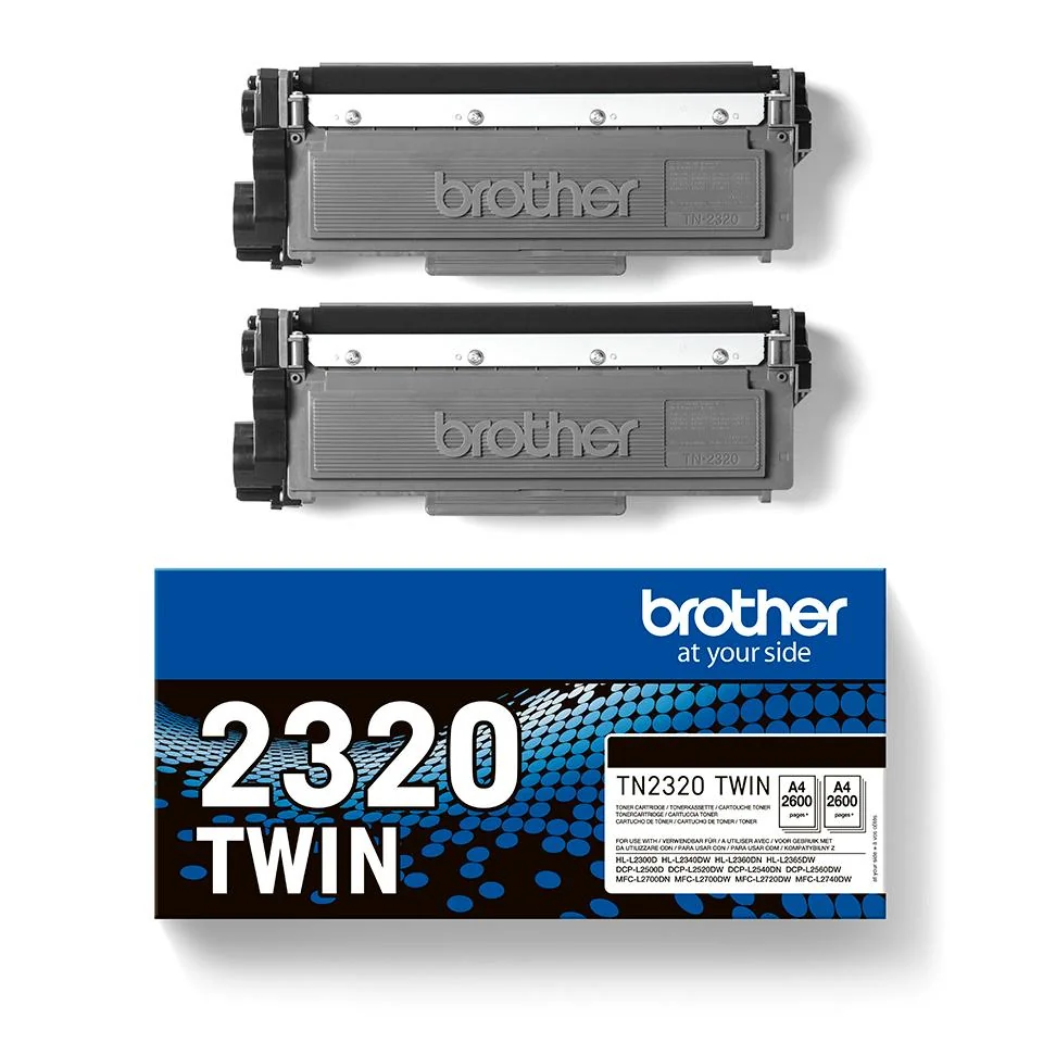 Toner Brother TN-2320 Twin Pack Preto Alta Capacidade 2x2600 Páginas
