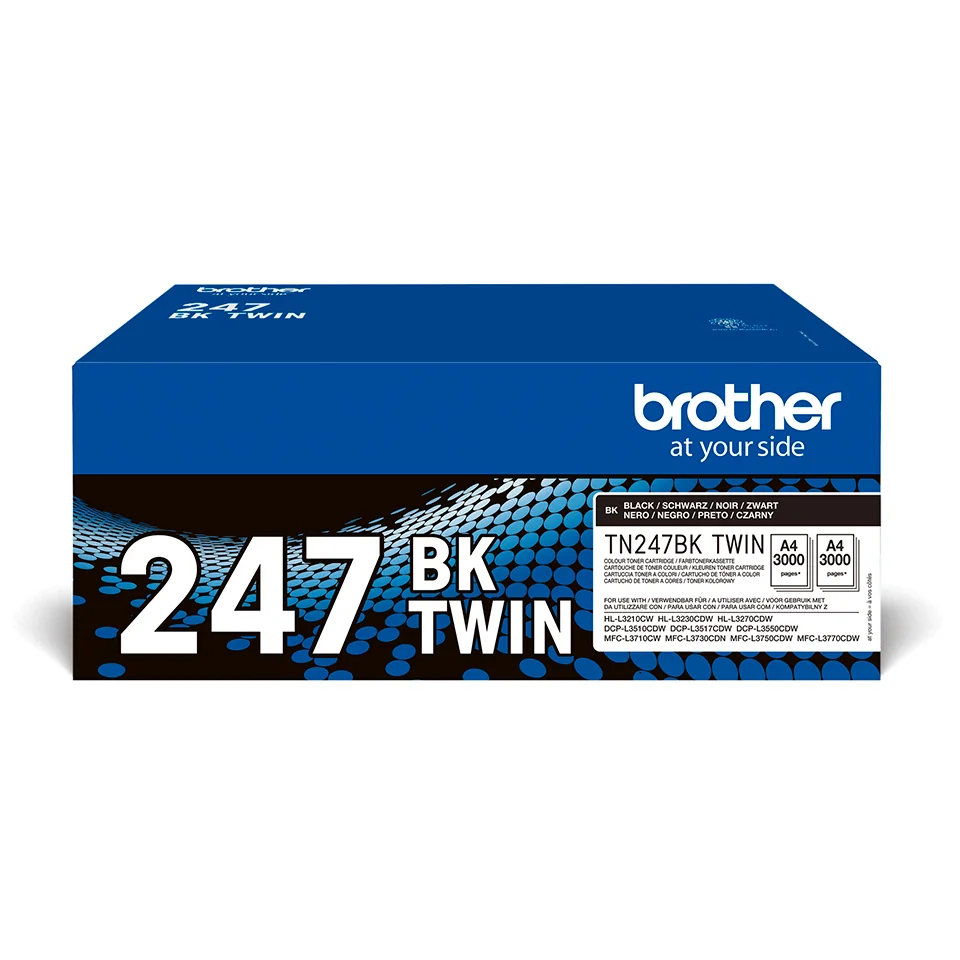 Toner Brother TN-247BKTWIN Pack 2 Unidades Preto Alta Capacidade 3000 Páginas