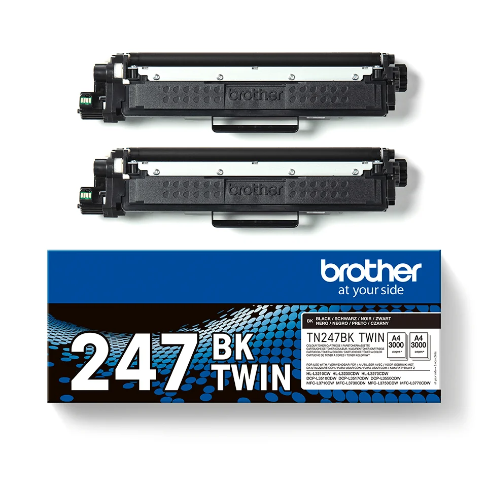 Toner Brother TN-247BKTWIN Pack 2 Unidades Preto Alta Capacidade 3000 Páginas - Imagem 2