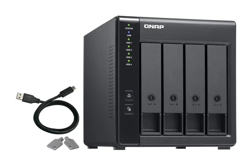 Caixa para discos QNAP TR-004 4 baías 2,5/3,5 polegadas USB 3.2 RAID hardware DAS - Imagem 5