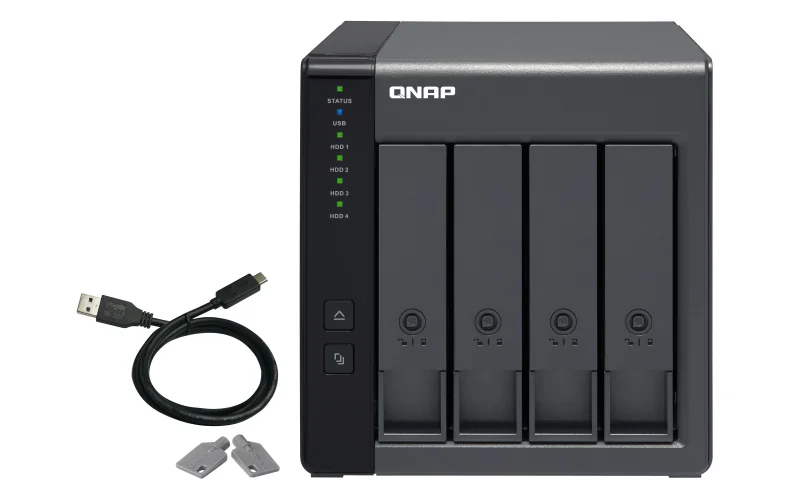 Caixa para discos QNAP TR-004 4 baías 2,5/3,5 polegadas USB 3.2 RAID hardware DAS - Imagem 2