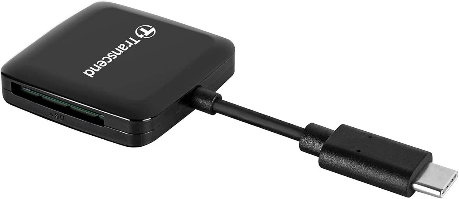 Leitor de Cartões Transcend SD/MicroSD USB 3.2 Gen 1 Type-C Preto - Imagem 1