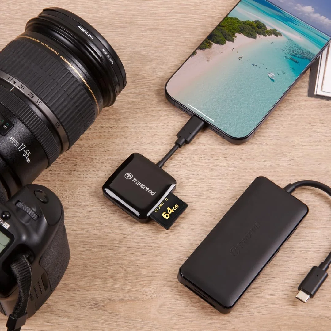 Leitor de Cartões Transcend SD/MicroSD USB 3.2 Gen 1 Type-C Preto - Imagem 6