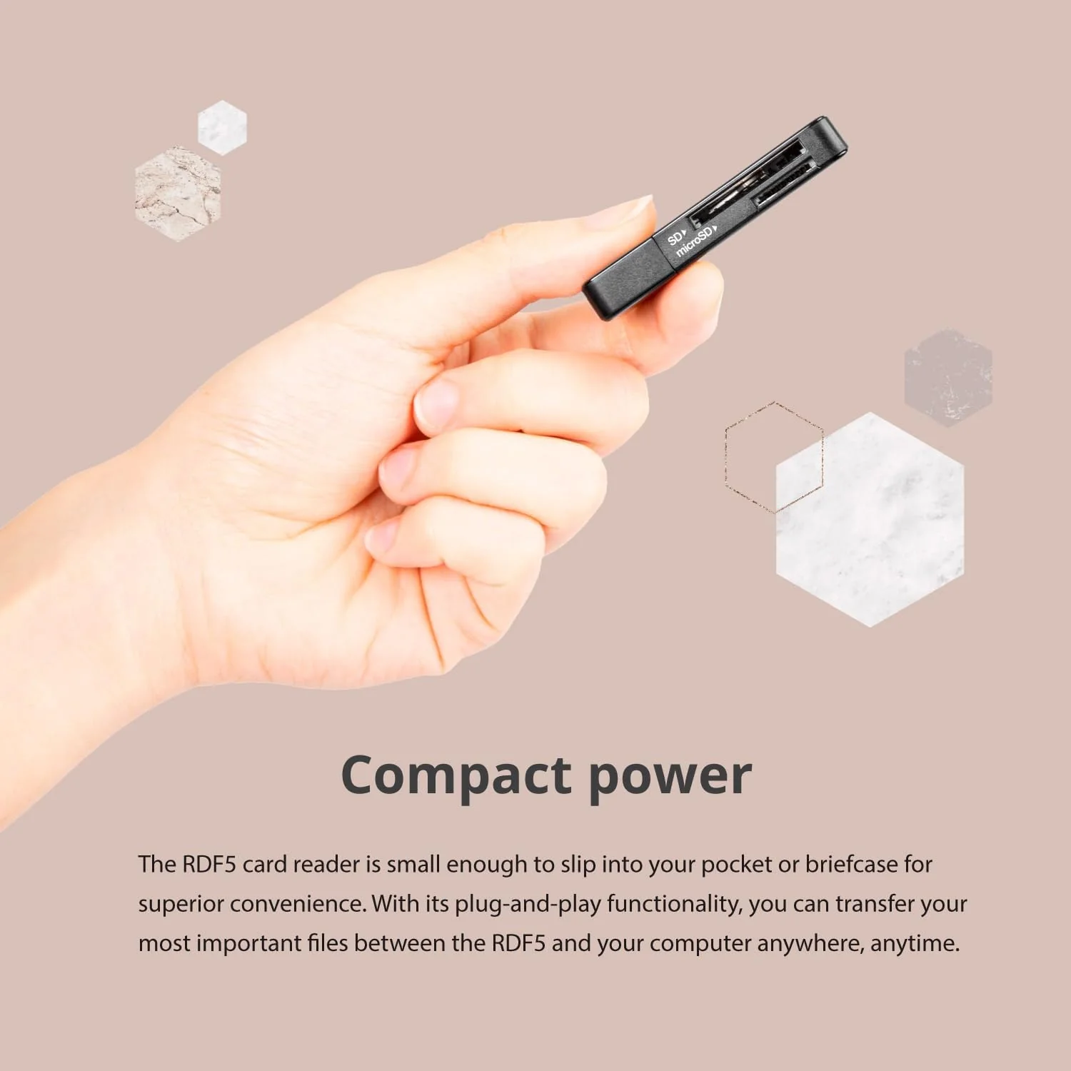 Leitor de cartões Transcend TS-RDF5K SD e microSD USB 3.1 Gen 1 portátil preto - Imagem 8