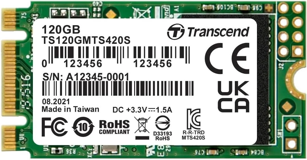 Disco SSD Transcend MTS420S 120 GB M.2 2242 SATA III TLC 3D NAND interno - Imagem 1