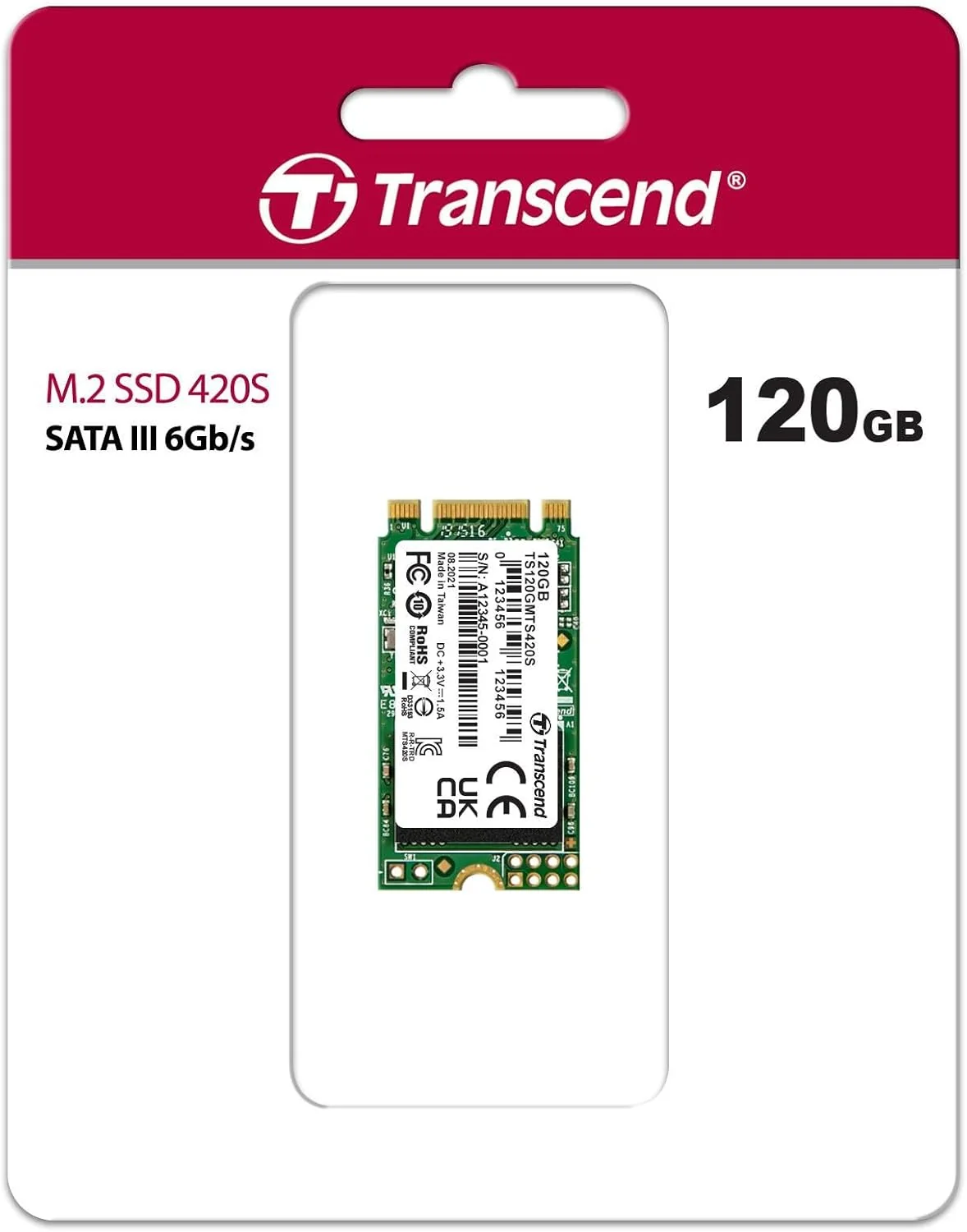 Disco SSD Transcend MTS420S 120 GB M.2 2242 SATA III TLC 3D NAND interno - Imagem 2