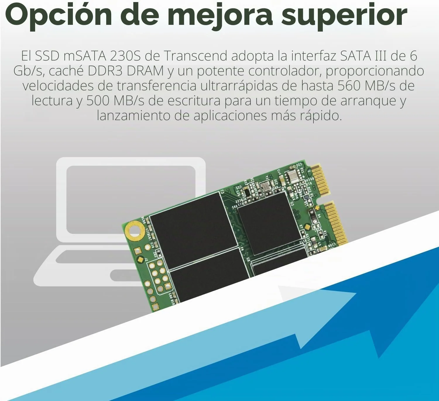 Disco SSD interno mSATA 128GB Transcend MSA230S SATA III 3D TLC - Imagem 4
