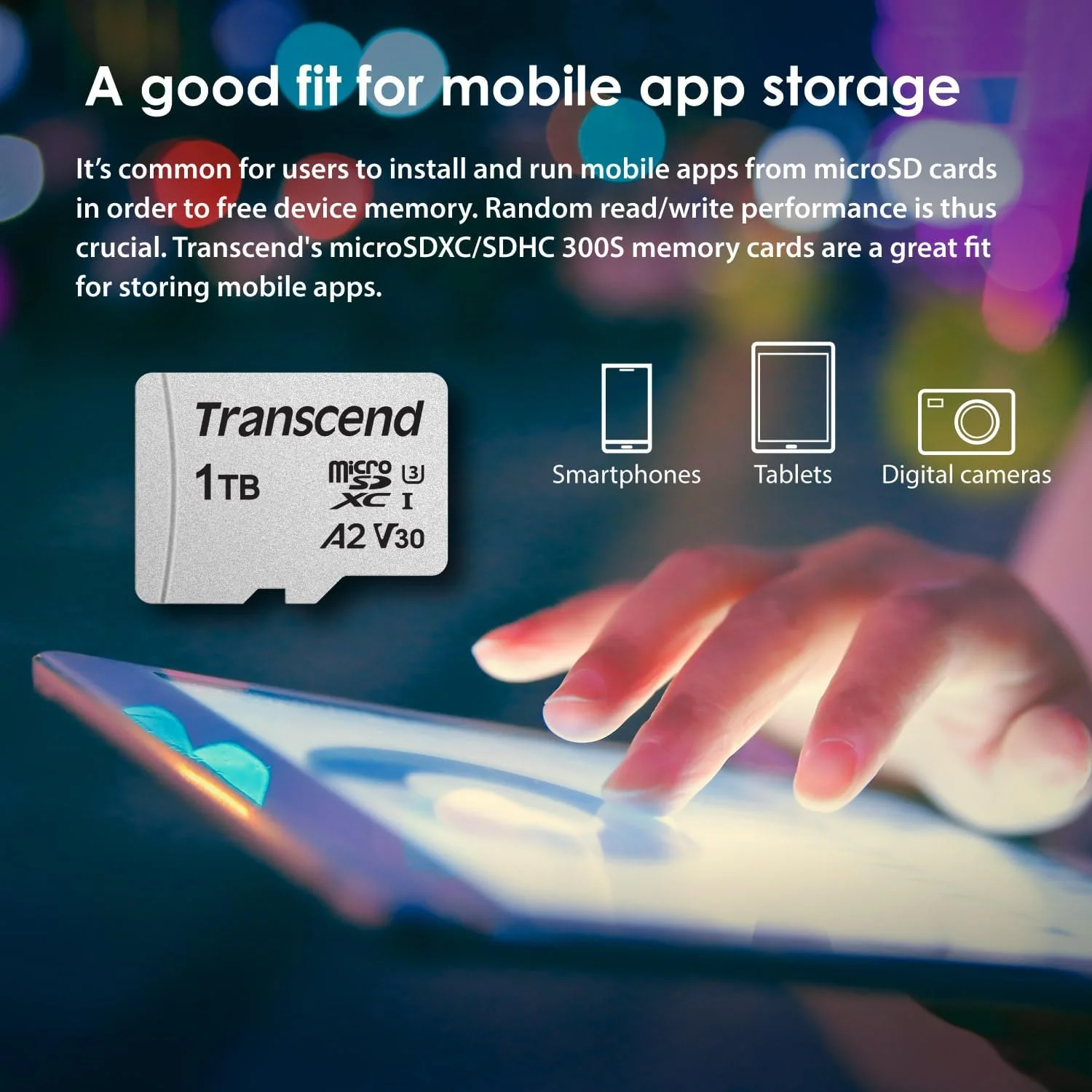 Cartão de memória microSD 128GB Transcend 300S UHS-I U3 A1 - Imagem 2