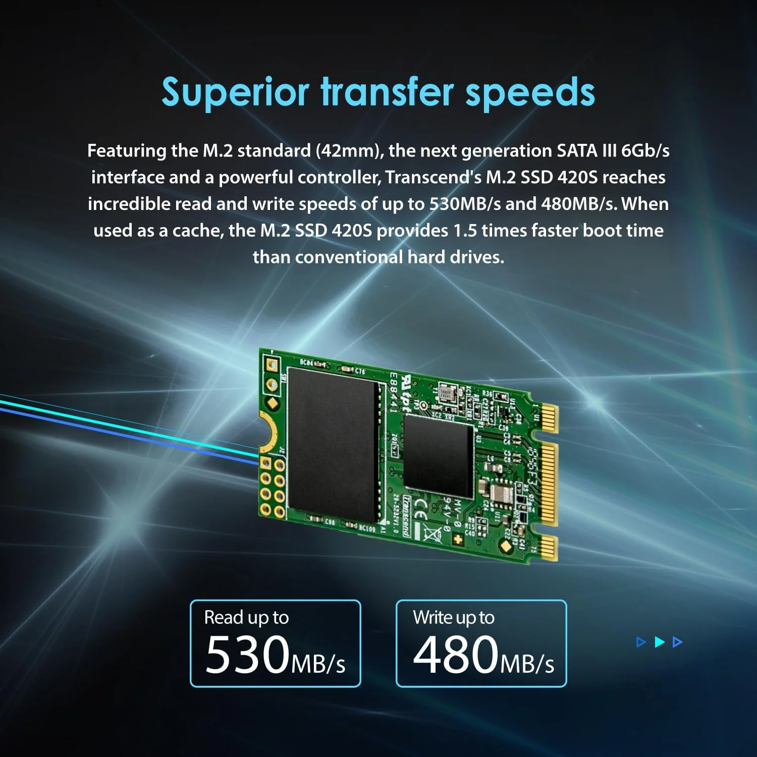 Disco SSD interno Transcend MTS420S 240GB M.2 2242 SATA III TLC B+M Key - Imagem 5
