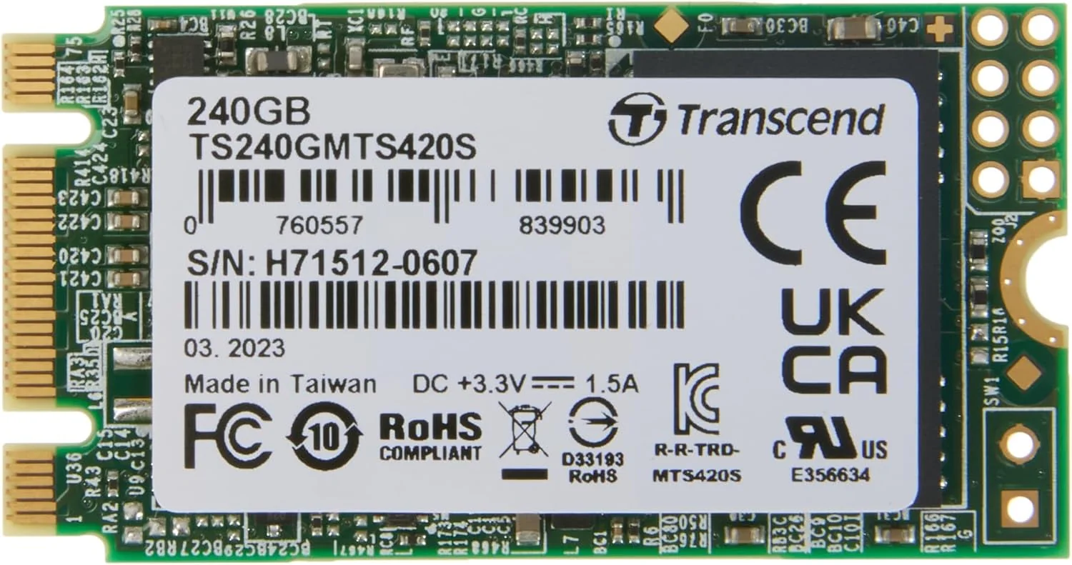 Disco SSD interno Transcend MTS420S 240GB M.2 2242 SATA III TLC B+M Key - Imagem 4