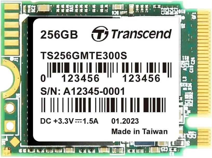 SSD NVMe Transcend MTE300S 256GB M.2 2230 PCIe Gen3x4 - Imagem 1