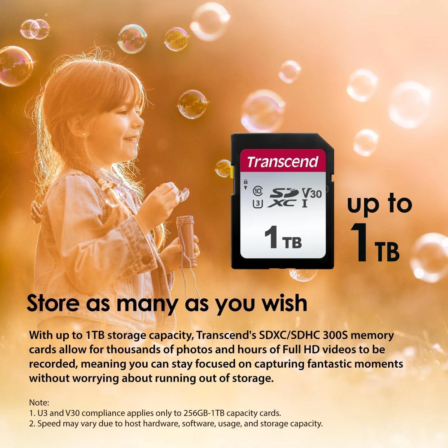 Cartão de memória SD Transcend 300S 32GB UHS-I U1 Class 10 - Imagem 3