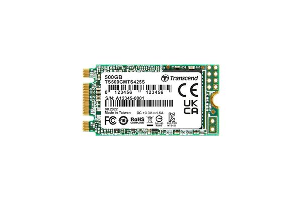 SSD Interno Transcend MTS425S 500GB M.2 2242 SATA III TLC 3D NAND - Imagem 1