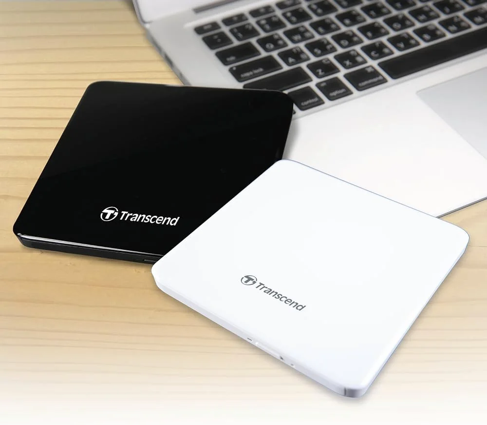 Gravador DVD externo Transcend 8X Slim USB preto - Imagem 5