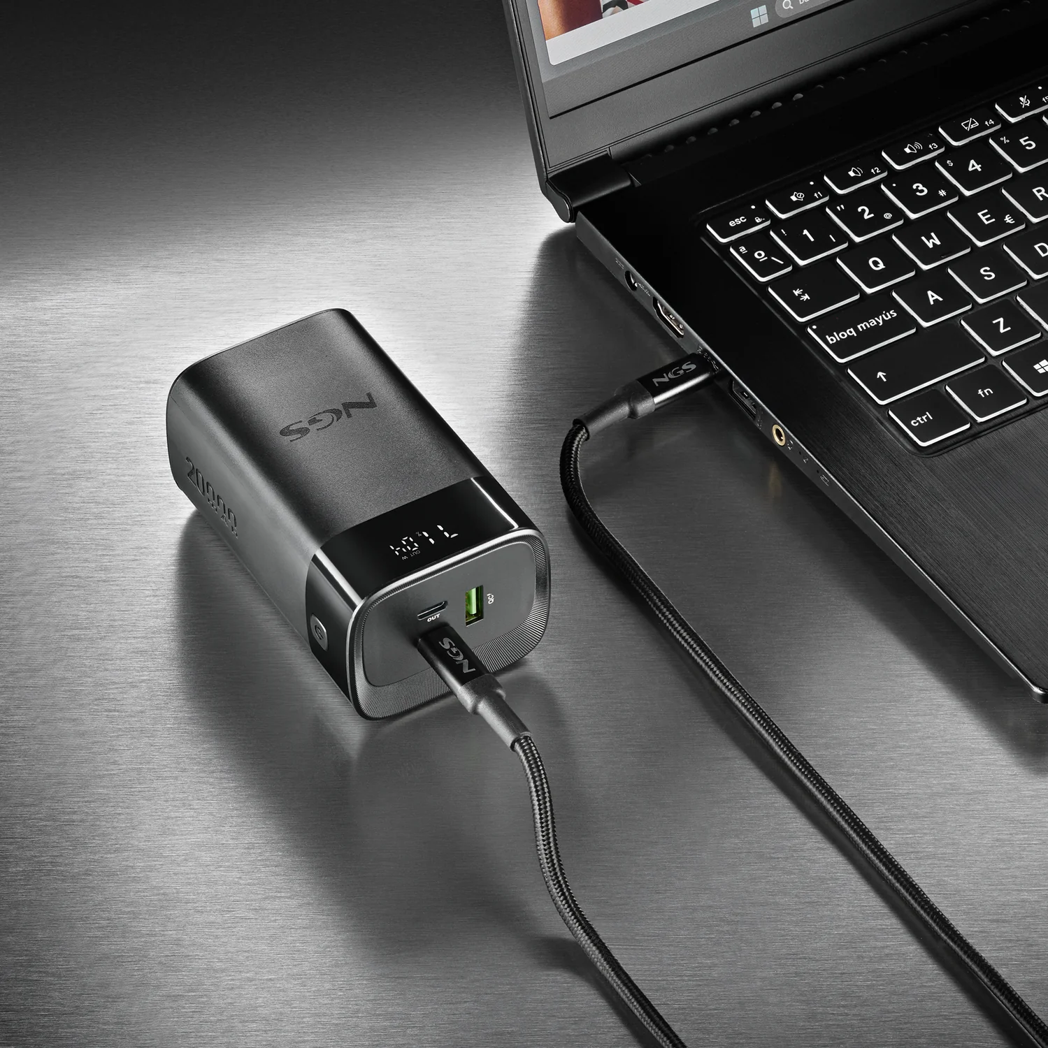 Bateria Externa NGS TWIX 20 20000mAh 65W USB-C + USB-A com Ecrã LED - Imagem 4