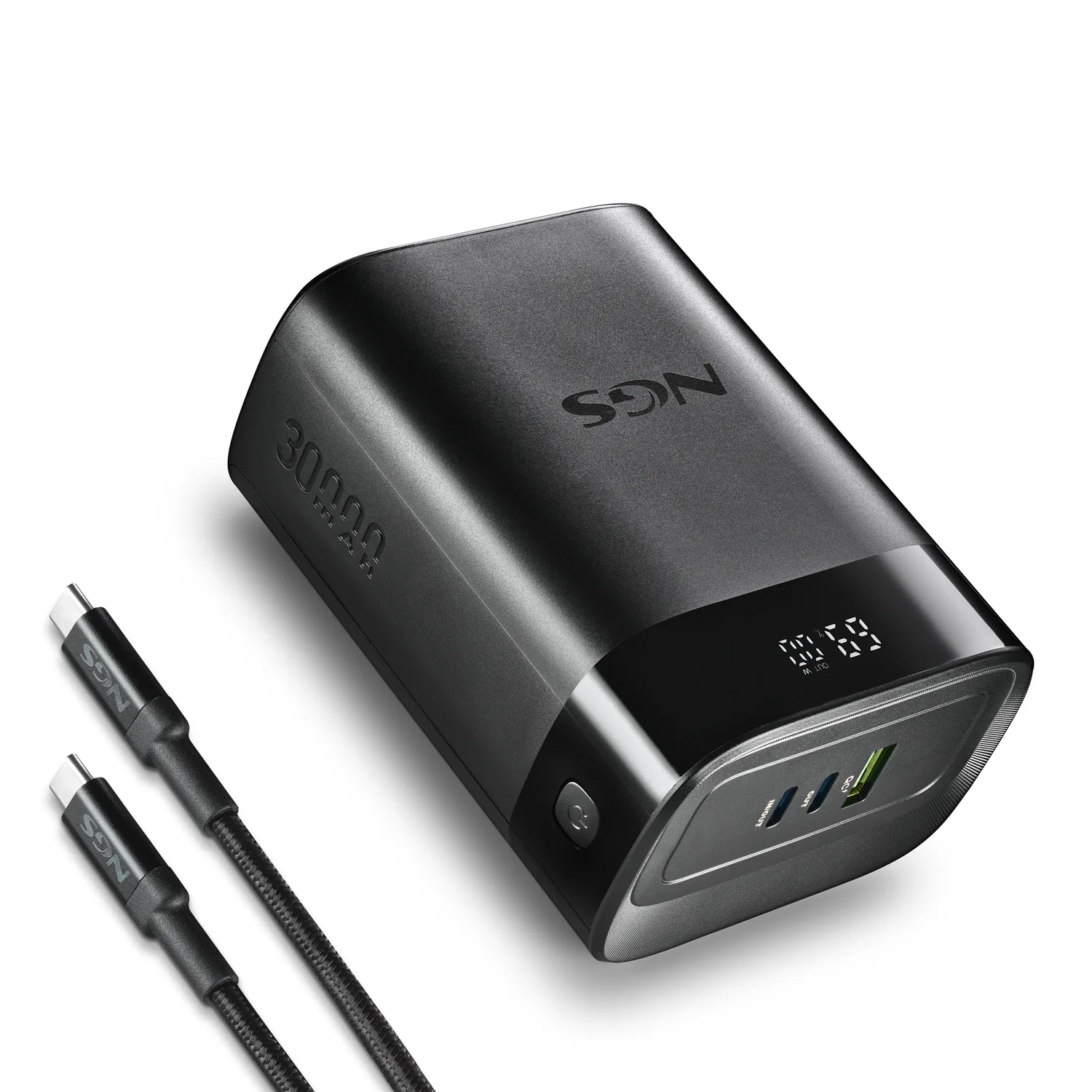 Powerbank NGS Twix 30 30000mAh 140W PD 3.1 2x USB-C + USB-A Ecra LED Carga Rapida Preto - Imagem 3