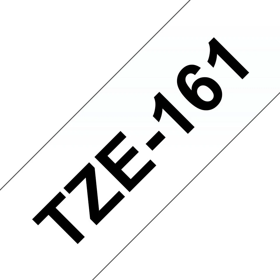 Fita laminada Brother TZE-161 36mm preto sobre transparente 8m para P-touch