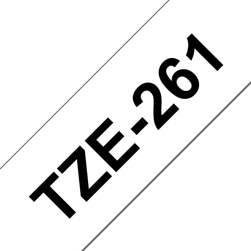 Fita laminada Brother TZE-261 36mm preto sobre branco 8m para P-touch