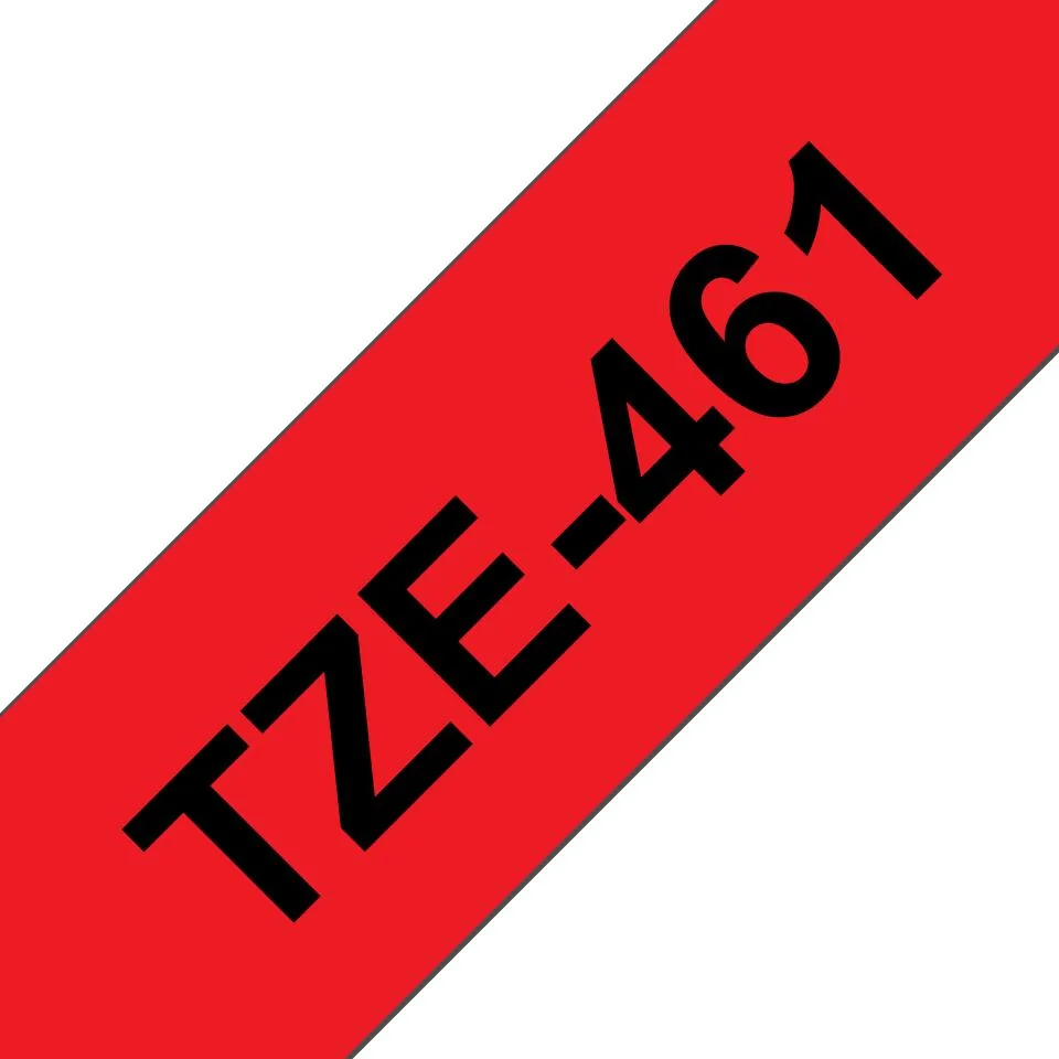 Fita para etiquetadora Brother TZe-461 36mm Preto sobre Vermelho Laminada