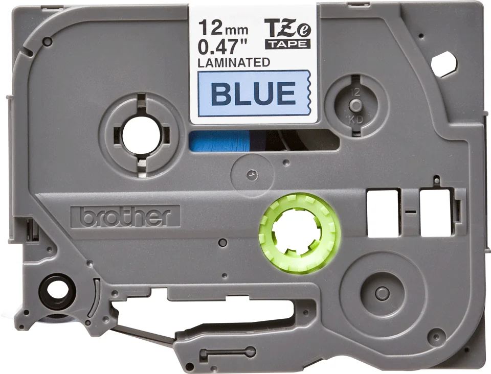 Fita para rotuladora Brother TZe-531 laminada 12mm preto/azul - Imagem 2