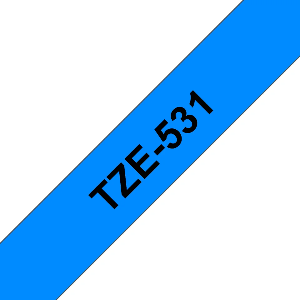 Fita para rotuladora Brother TZe-531 laminada 12mm preto/azul