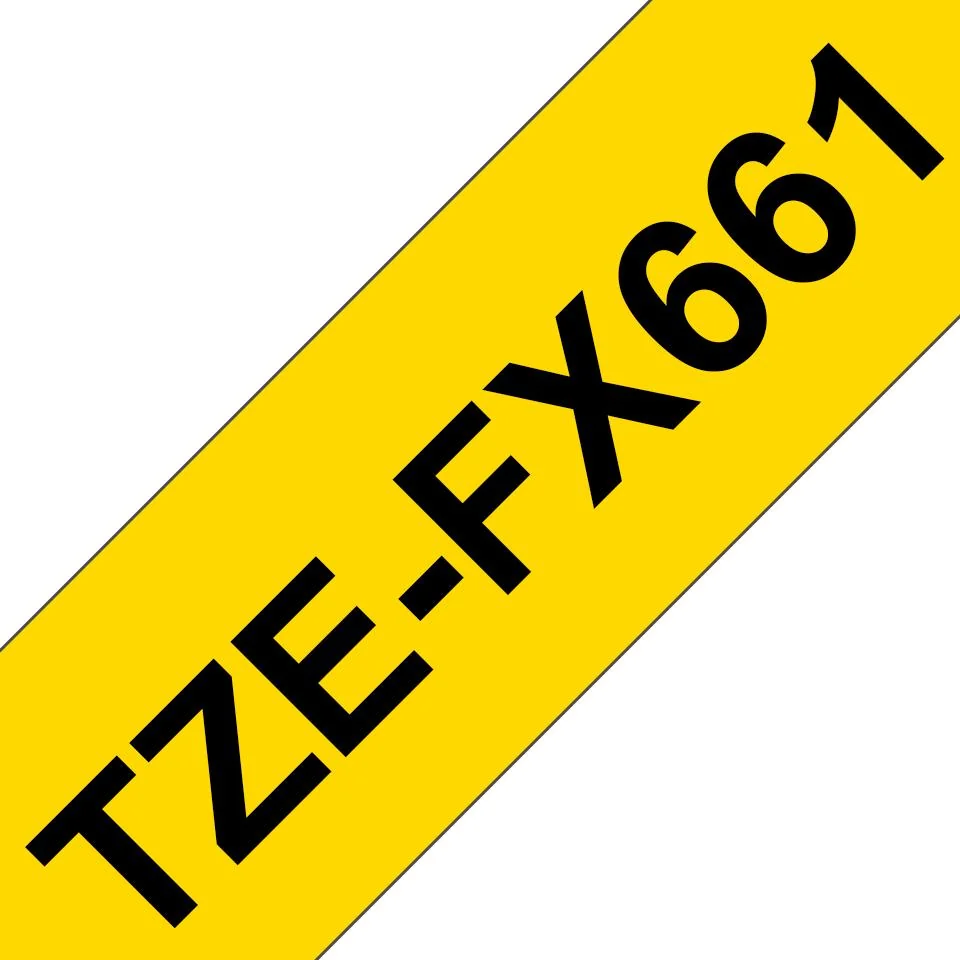Fita laminada flexível Brother TZE-FX661 36mm preto sobre amarelo 8m