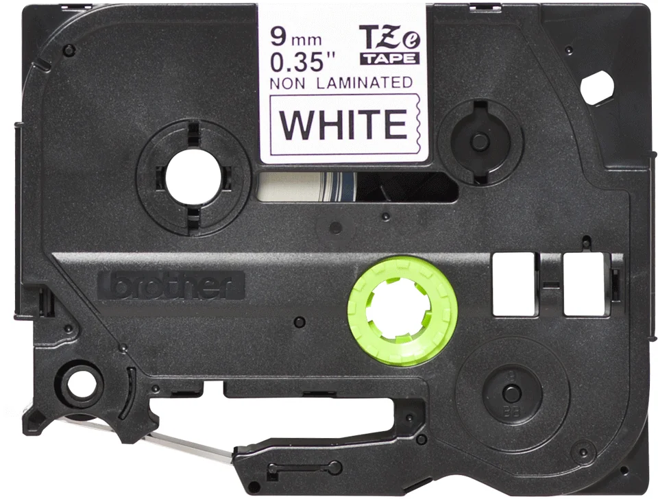 Fita de etiquetas Brother TZe-N221 9mm x 8m preto sobre branco não laminada - Imagem 2
