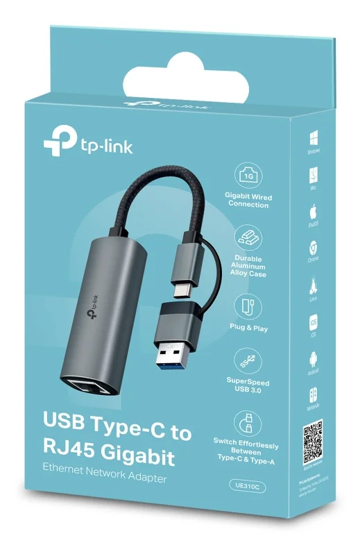 Adaptador de Rede TP-Link USB Type-C para Ethernet Gigabit 1000 Mbps USB 3.2 Gen 1 Cinzento - Imagem 4