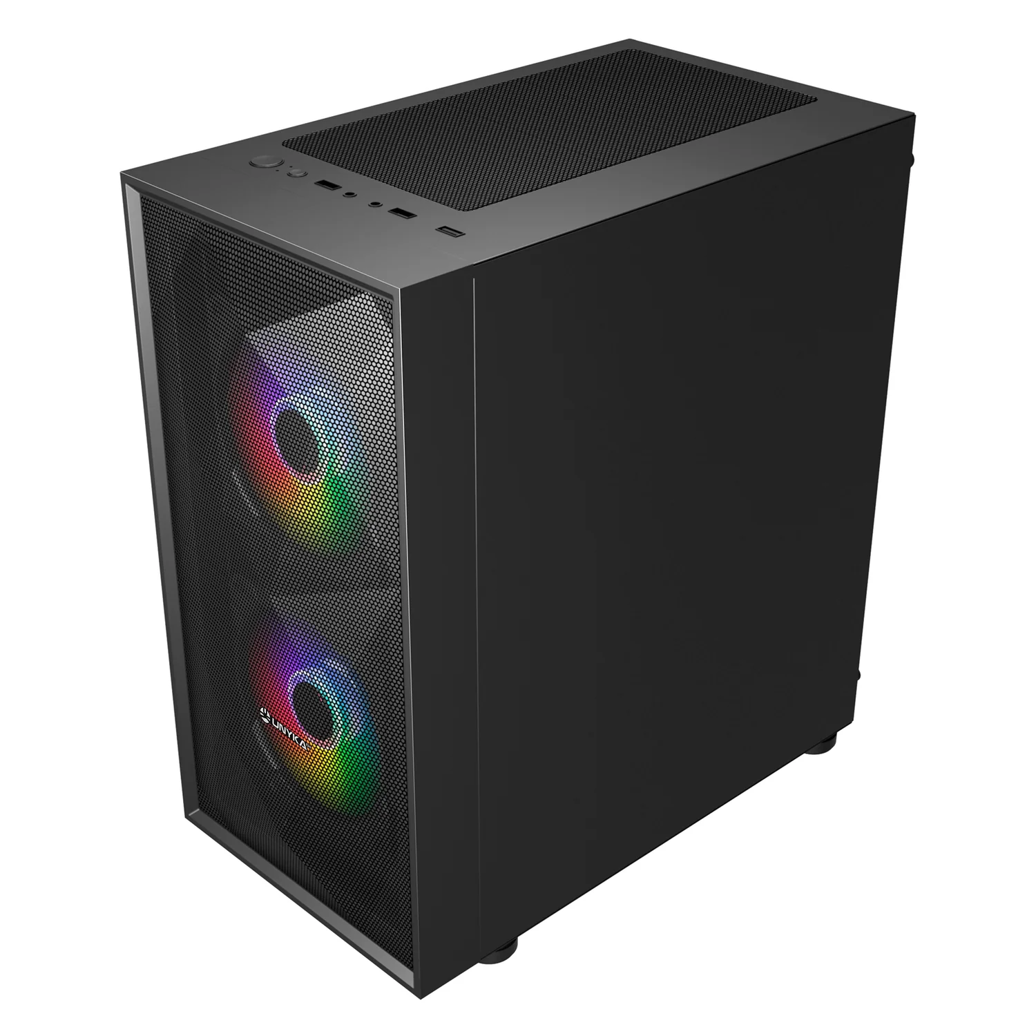 Caixa gaming mATX UNYKAch Mir B200 Preto 2x 14CM + 1x 12CM ARGB - Imagem 6