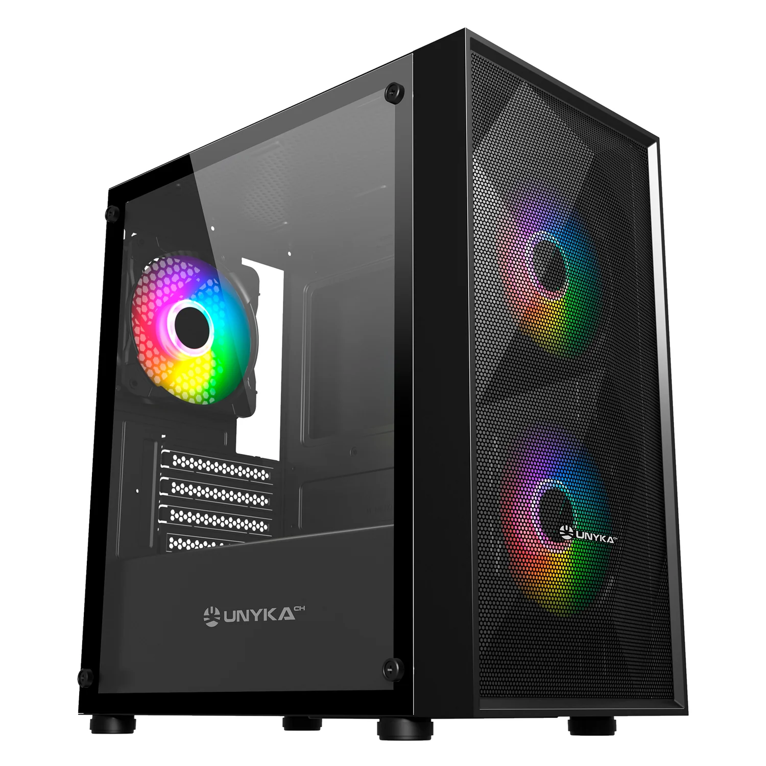 Caixa gaming mATX UNYKAch Mir B200 Preto 2x 14CM + 1x 12CM ARGB