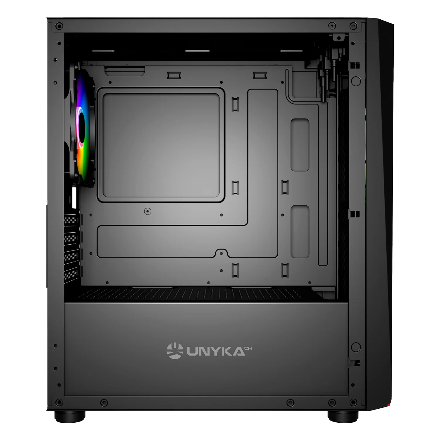 Caixa gaming mATX UNYKAch Glayze Mini vidro temperado RGB preta - Imagem 3