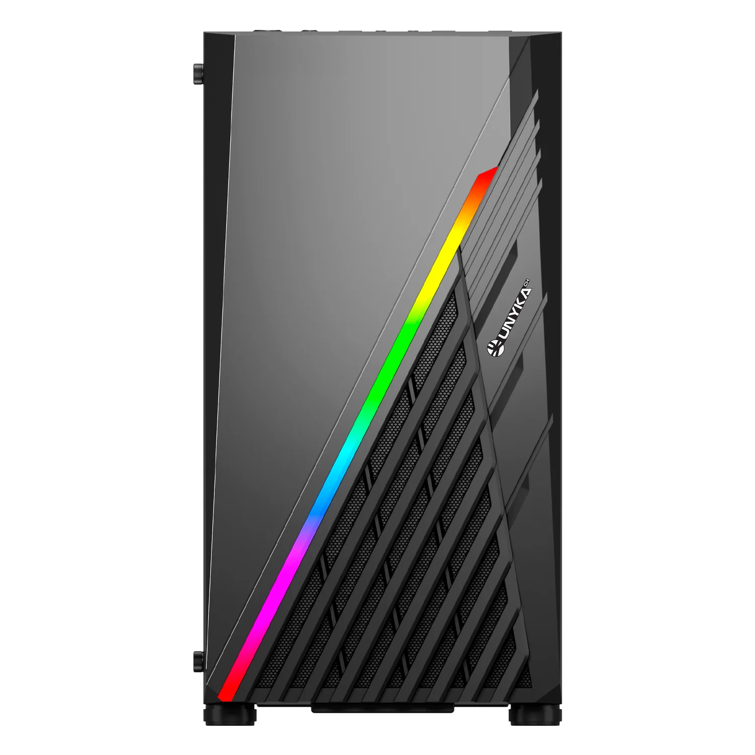 Caixa gaming mATX UNYKAch Glayze Mini vidro temperado RGB preta - Imagem 2