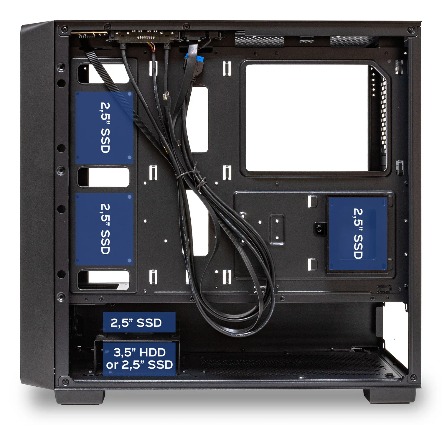 Caixa PC UNYKAch Revelat Madeira Gaming ATX Midi Tower Preta Vidro Temperado - Imagem 6