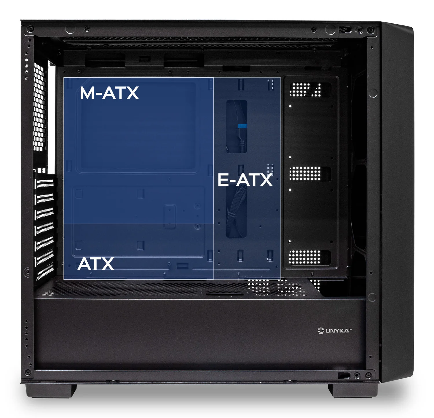 Caixa PC UNYKAch Revelat Madeira Gaming ATX Midi Tower Preta Vidro Temperado - Imagem 5
