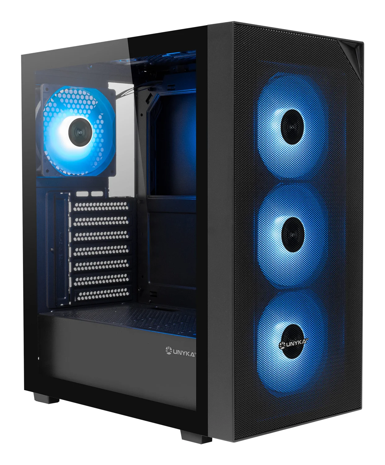 Caixa gaming UNYKAch Revelat Compact Edition Preto 4x 12CM ARGB