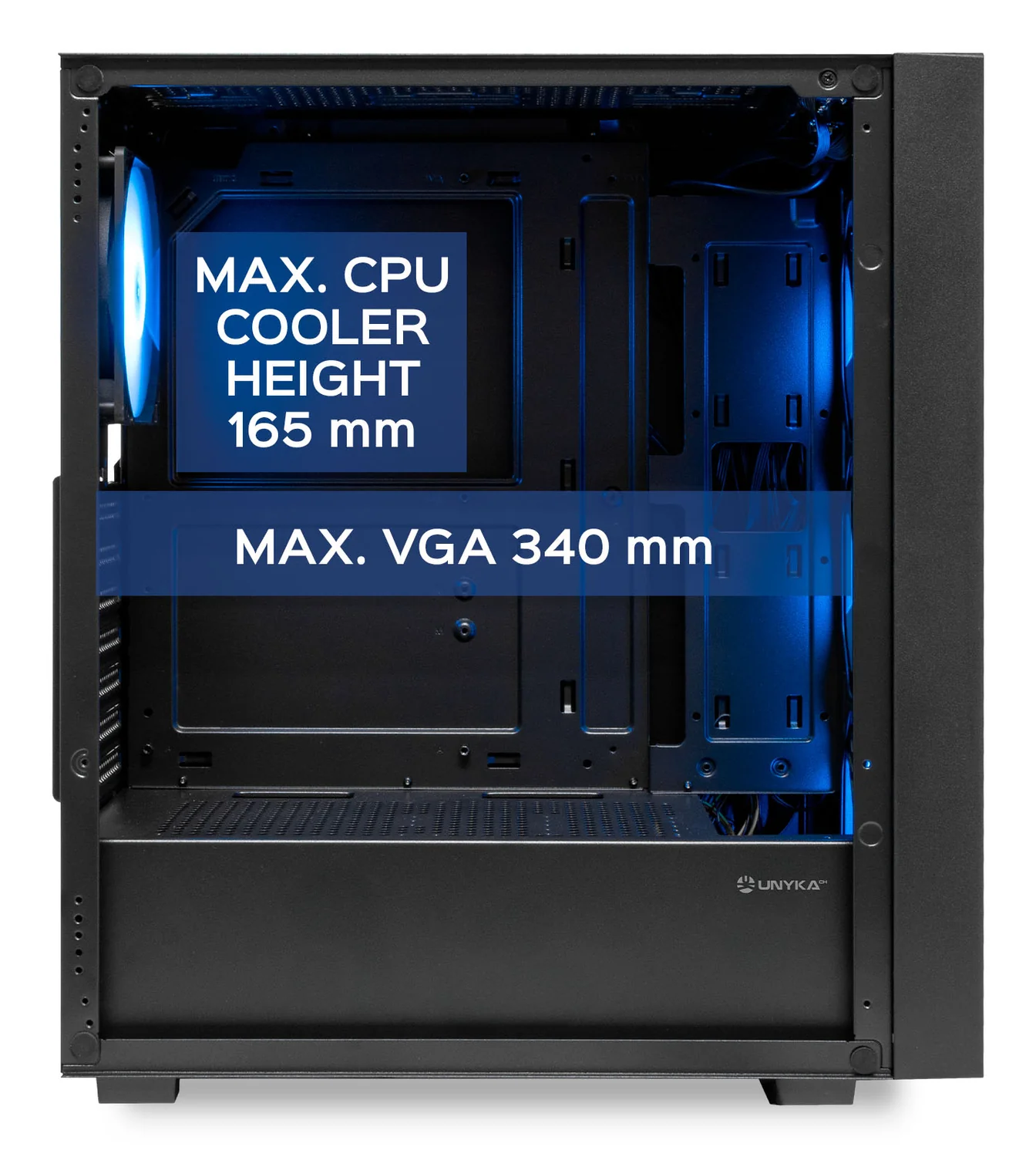 Caixa gaming UNYKAch Revelat Compact Edition Preto 4x 12CM ARGB - Imagem 6