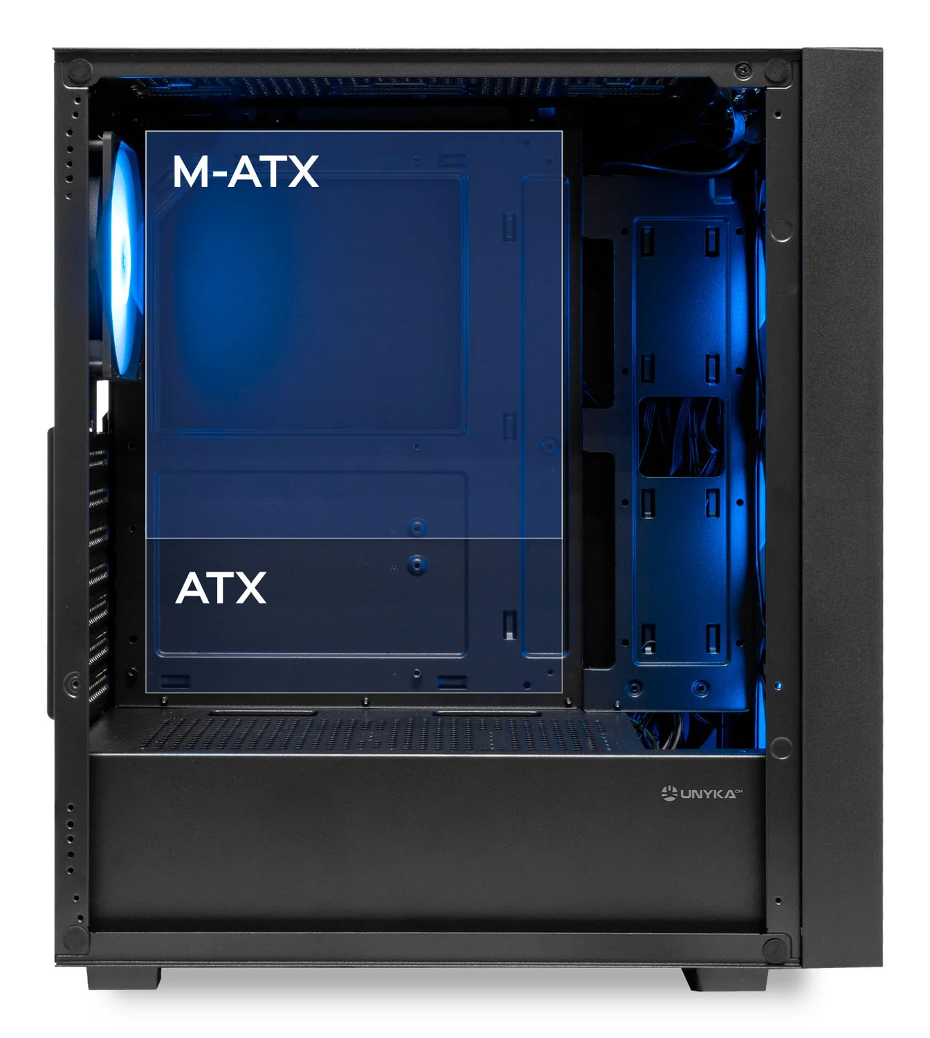 Caixa gaming UNYKAch Revelat Compact Edition Preto 4x 12CM ARGB - Imagem 5