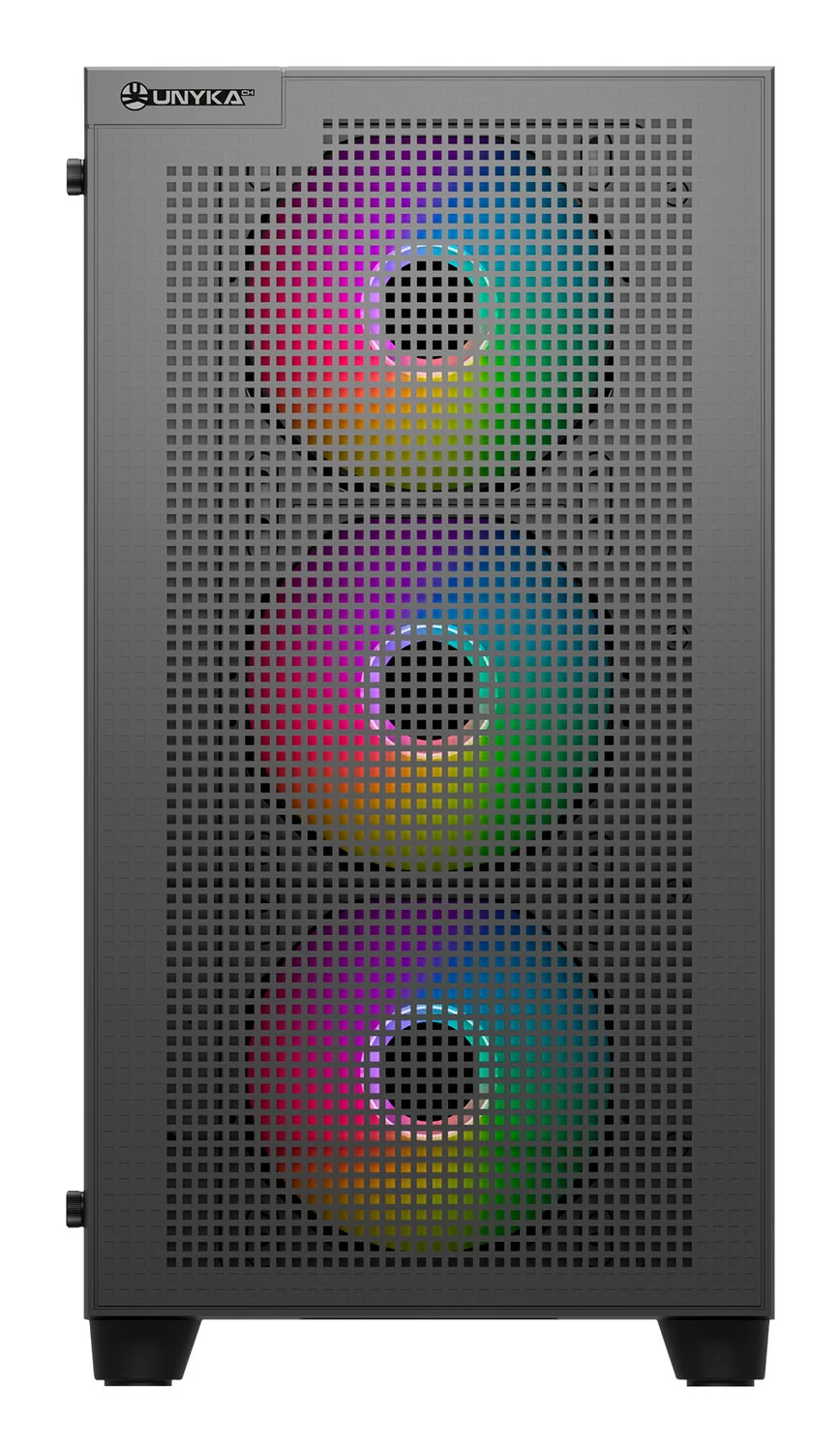 Caixa PC UNYKAch Revelat Mesh Edge Micro ATX Gaming Preta Vidro Temperado RGB - Imagem 2