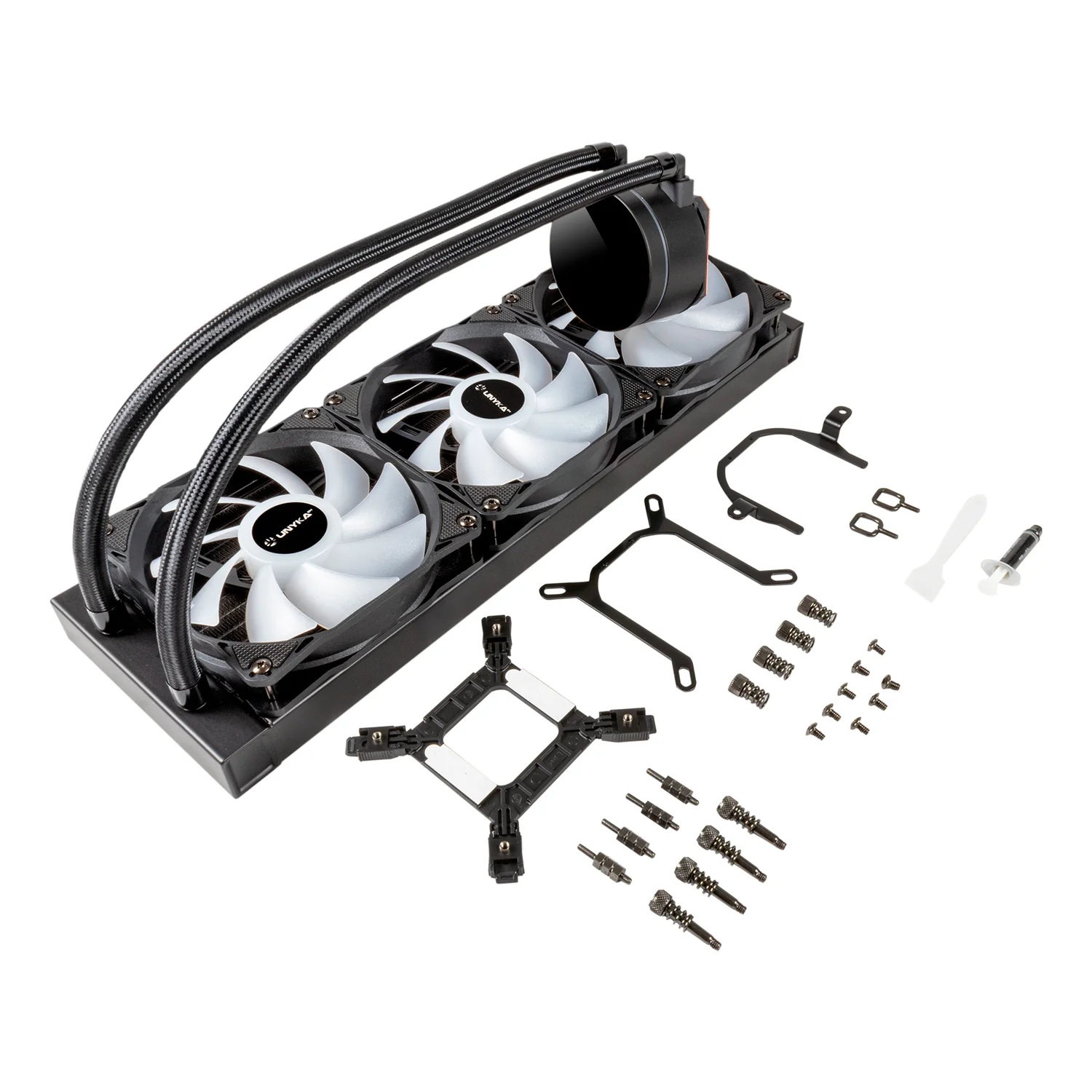 Refrigerador líquido CPU UNYKAch AquaStorm 360 RGB AIO preto - Imagem 3