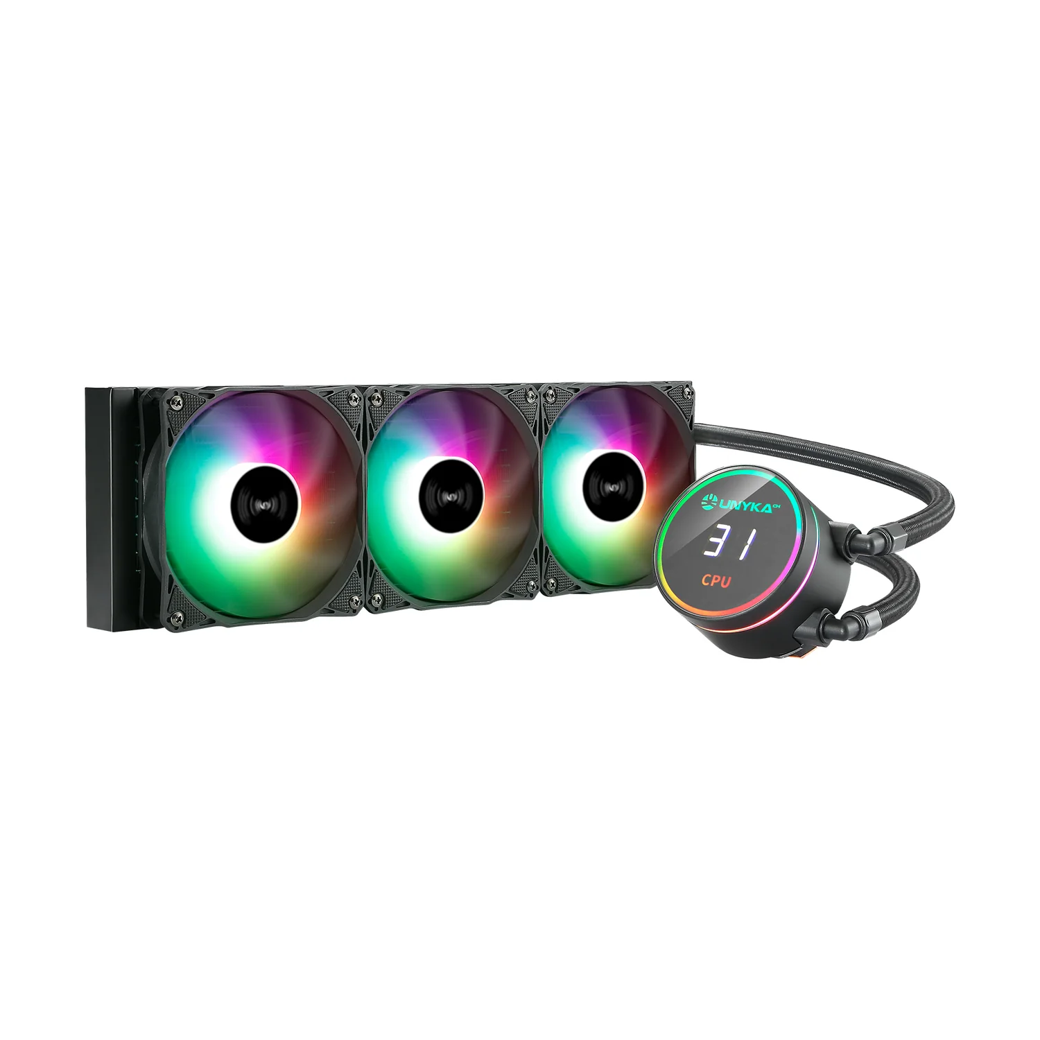 Refrigerador líquido CPU UNYKAch AquaStorm 360 RGB AIO preto