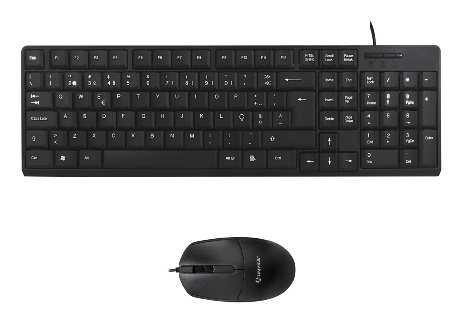 Kit teclado e rato UNYKAch UK50546 USB QWERTY português com fios
